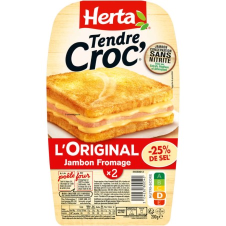 HERTA Tendre Croc' jambon sel réduit - 200g HERTA Tendre Croc' jambon sel réduit - 200g