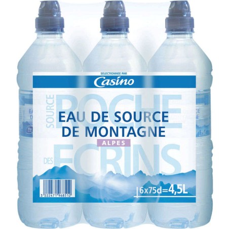 ROCHE DES ECRINS Eau de source de montagne des Alpes - 6x75 cl ROCHE DES ECRINS Eau de source de montagne des Alpes - 6x75 cl