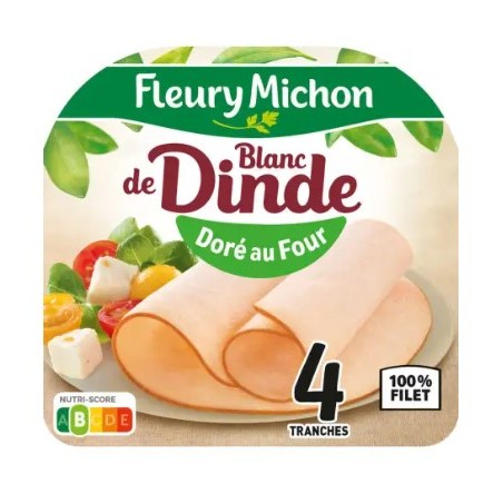 FLEURY MICHON Blanc de dinde doré au four - 160g FLEURY MICHON Blanc de dinde doré au four - 160g