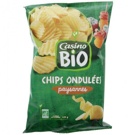 CASINO Chips ondulées paysannes Bio - 125g CASINO Chips ondulées paysannes Bio - 125g