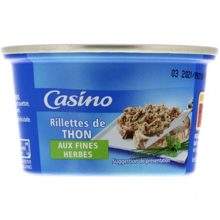 CASINO Rillettes de thon aux fines herbes 120g CASINO Rillettes de thon aux fines herbes 120g