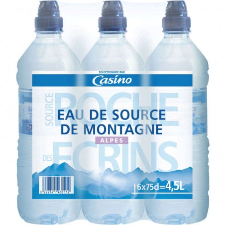 ROCHE DES ECRINS Eau de source de montagne des Alpes 6x75 cl ROCHE DES ECRINS Eau de source de montagne des Alpes 6x75 cl