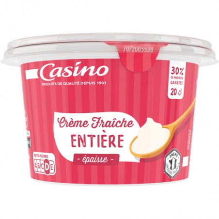 CASINO Crème fraîche épaisse 30%MG - 20cl